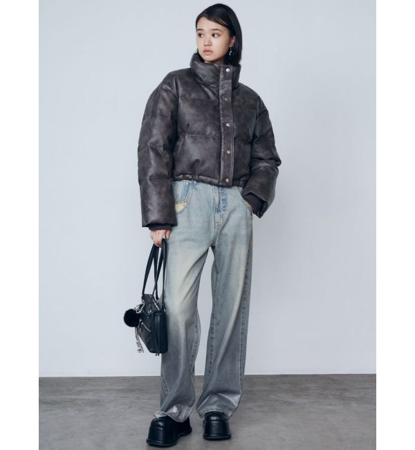 EMODA「フォイルルーズハイウエストジーンズ」|デニム|