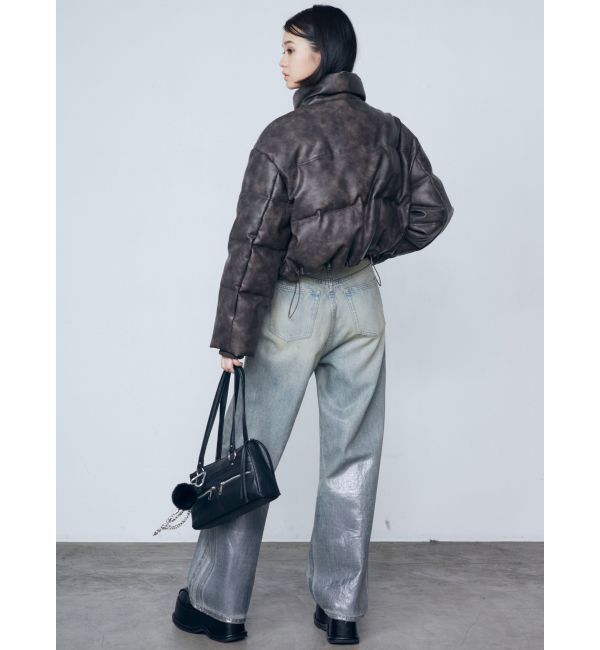 EMODA「フォイルルーズハイウエストジーンズ」|デニム|