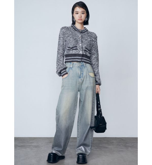 EMODA「フォイルルーズハイウエストジーンズ」|デニム|
