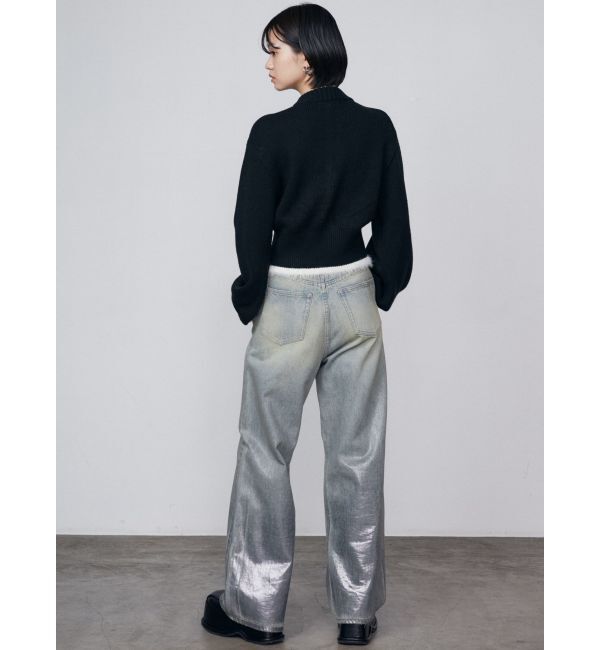 EMODA「フォイルルーズハイウエストジーンズ」|デニム|