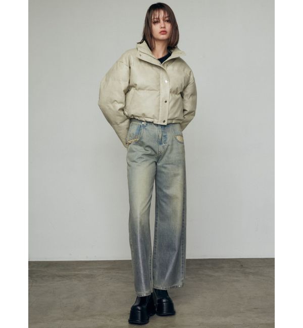 EMODA「フォイルルーズハイウエストジーンズ」|デニム|