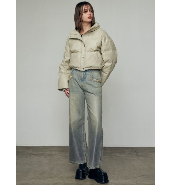 EMODA「フォイルルーズハイウエストジーンズ」|デニム|