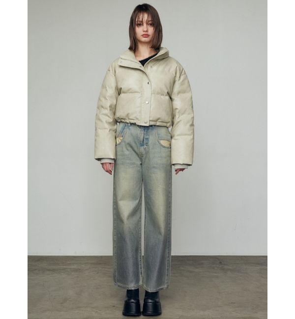 EMODA「フォイルルーズハイウエストジーンズ」|デニム|