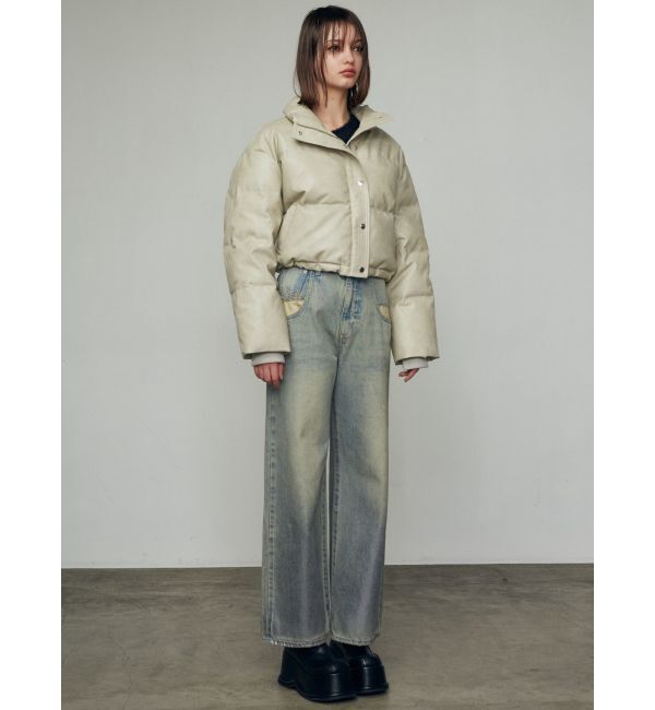 EMODA「フォイルルーズハイウエストジーンズ」|デニム|