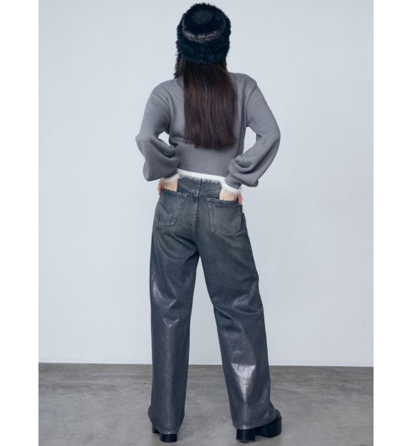 EMODA「フォイルルーズハイウエストジーンズ」|デニム|