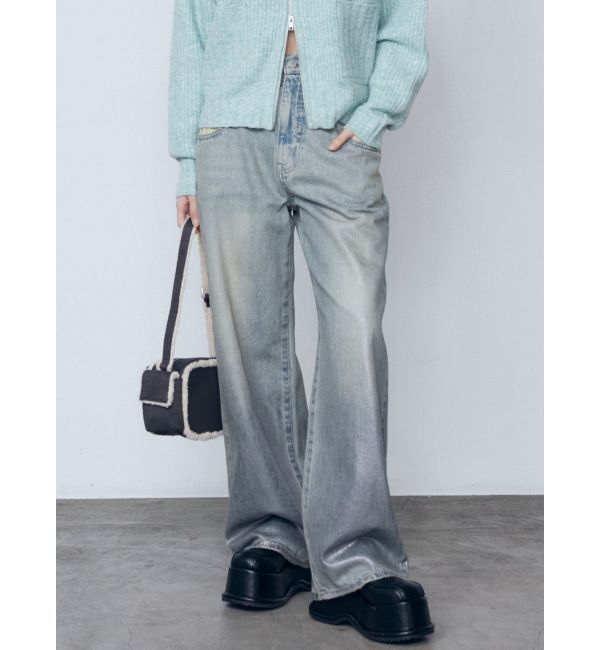 EMODA「フォイルルーズハイウエストジーンズ」|デニム|