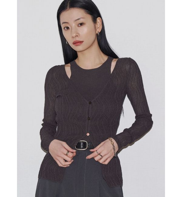 EMODA「【VEQUM】SHEER WAVING LAYER KNIT」|ニット・セーター|