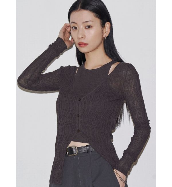 EMODA「【VEQUM】SHEER WAVING LAYER KNIT」|ニット・セーター|