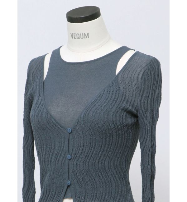 EMODA「【VEQUM】SHEER WAVING LAYER KNIT」|ニット・セーター|