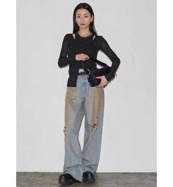 EMODA「【VEQUM】SHEER WAVING LAYER KNIT」|ニット・セーター|