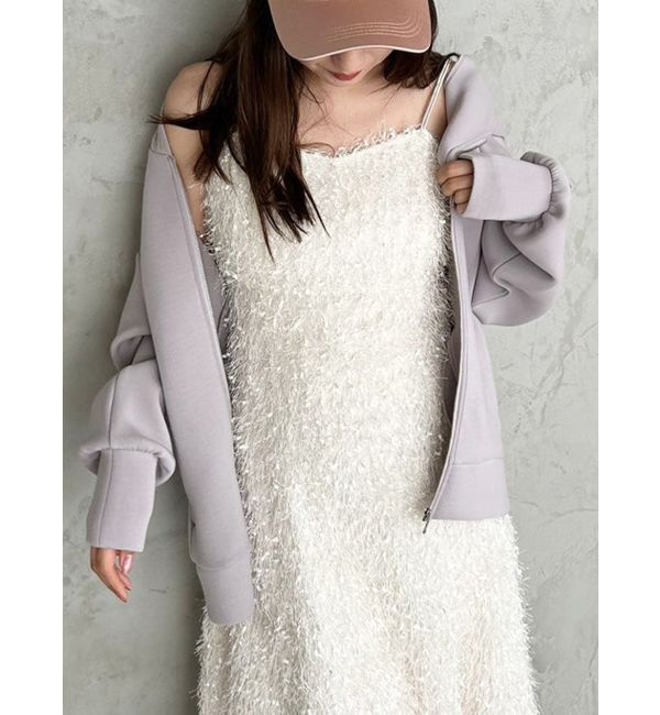 MERCURYDUO「ダンボールジップアップパーカ」|パーカー|ラベンダー