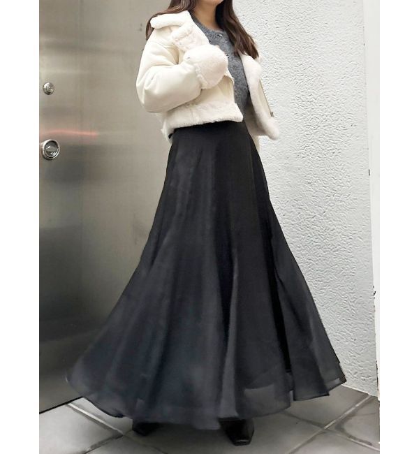 MERCURYDUO「バックルシアーフレアスカート」|スカート|