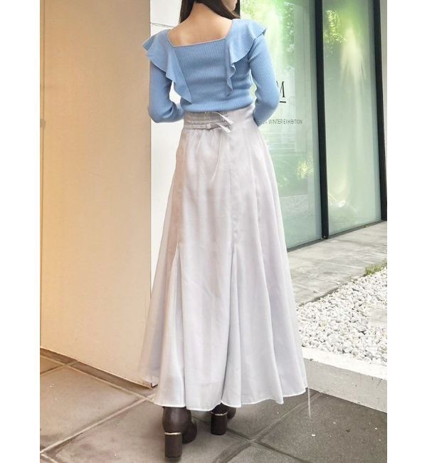 MERCURYDUO「バックルシアーフレアスカート」|スカート|