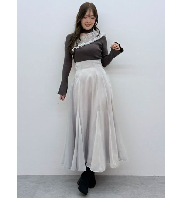 MERCURYDUO「バックルシアーフレアスカート」|スカート|