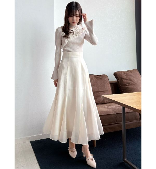 MERCURYDUO「バックルシアーフレアスカート」|スカート|