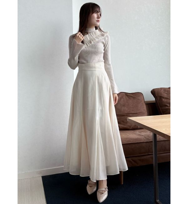 MERCURYDUO「バックルシアーフレアスカート」|スカート|