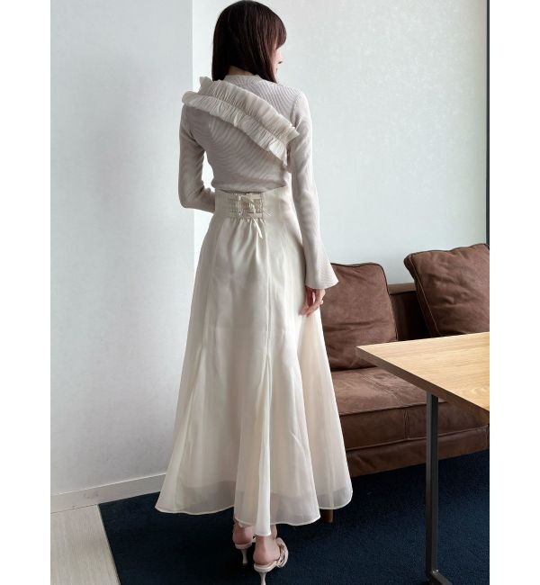 MERCURYDUO「バックルシアーフレアスカート」|スカート|