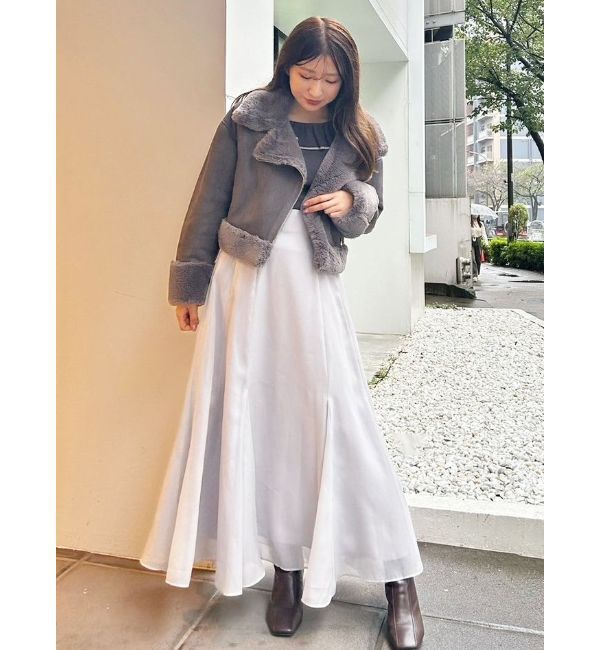 MERCURYDUO「バックルシアーフレアスカート」|スカート|