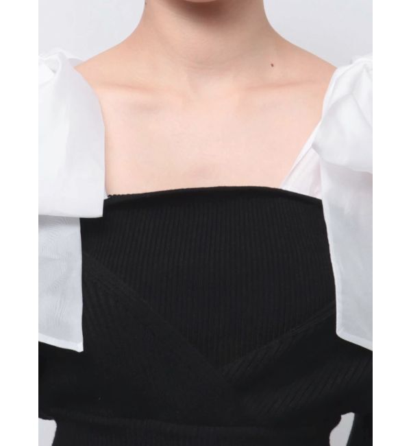 MERCURYDUO「2WAYショルダーリボンマーメイドニットワンピース」|ワンピース|