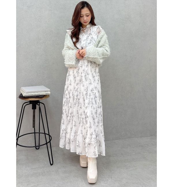 MERCURYDUO「花柄プリーツティアードワンピース」|ワンピース|