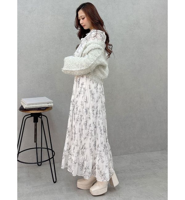 MERCURYDUO「花柄プリーツティアードワンピース」|ワンピース|