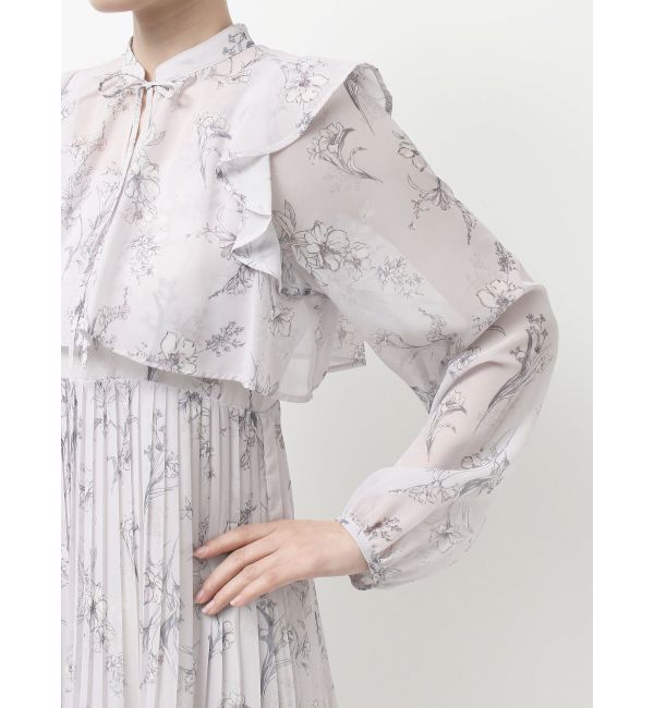 MERCURYDUO「花柄プリーツティアードワンピース」|ワンピース|