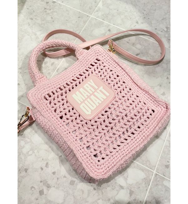 MERCURYDUO「【MARY QUANTコラボ】クロシェ風ロゴバッグ」|その他|ピンク