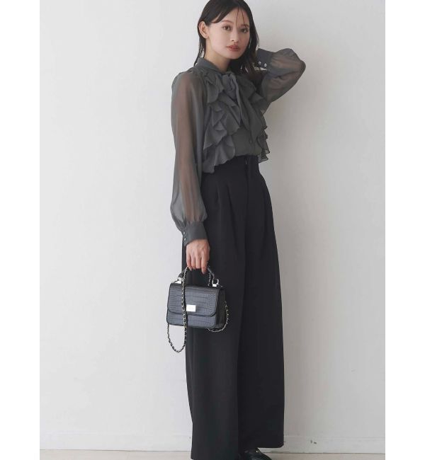 MERCURYDUO「シフォンラッフルフリルボウタイブラウス」|シャツ・ブラウス|