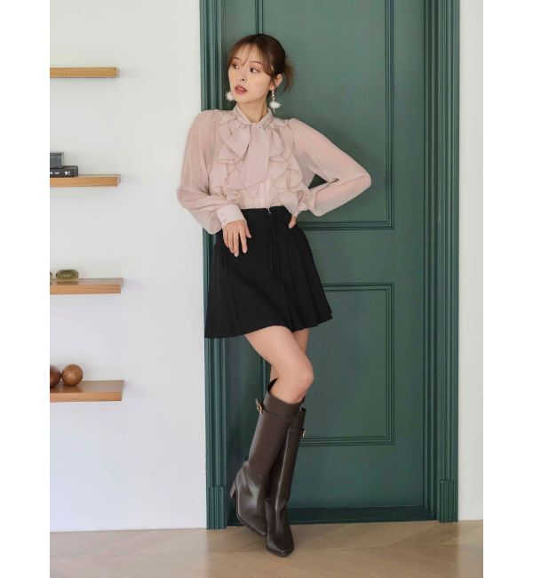 MERCURYDUO「シフォンラッフルフリルボウタイブラウス」|シャツ・ブラウス|