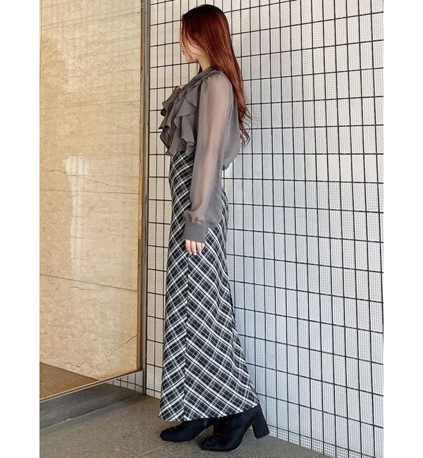 MERCURYDUO「シフォンラッフルフリルボウタイブラウス」|シャツ・ブラウス|