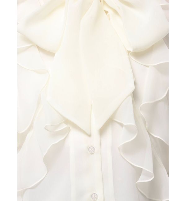 MERCURYDUO「シフォンラッフルフリルボウタイブラウス」|シャツ・ブラウス|