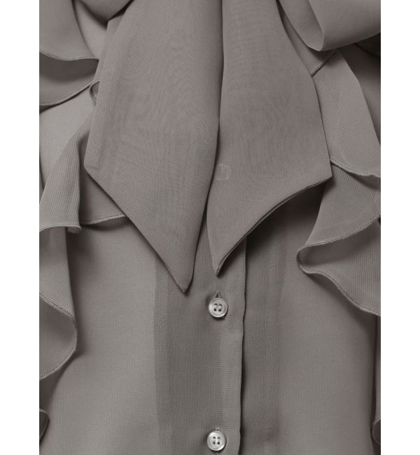 MERCURYDUO「シフォンラッフルフリルボウタイブラウス」|シャツ・ブラウス|