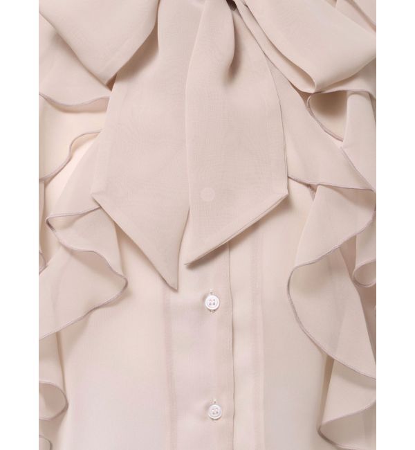 MERCURYDUO「シフォンラッフルフリルボウタイブラウス」|シャツ・ブラウス|