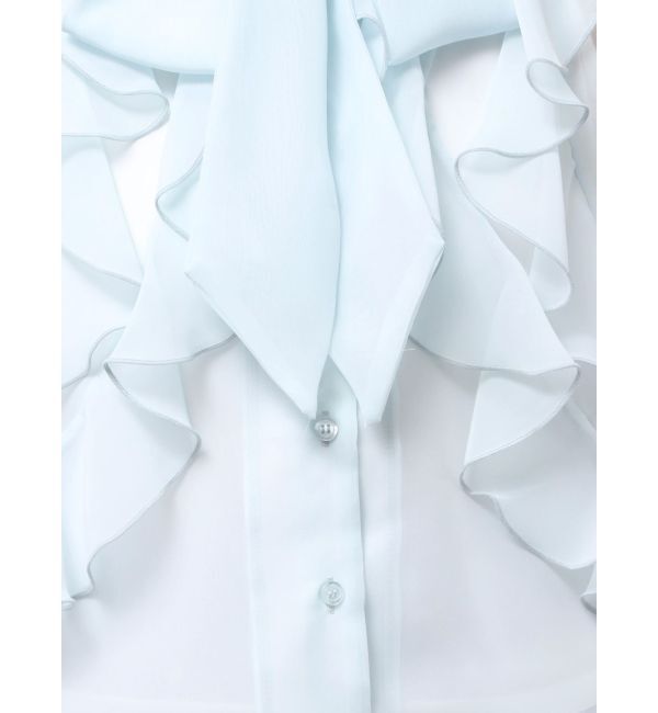 MERCURYDUO「シフォンラッフルフリルボウタイブラウス」|シャツ・ブラウス|