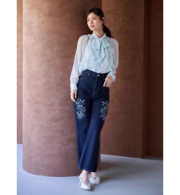 MERCURYDUO「シフォンラッフルフリルボウタイブラウス」|シャツ・ブラウス|