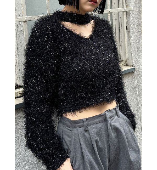 MURUA「フェザーチョーカーニット」|ニット・セーター|ブラック