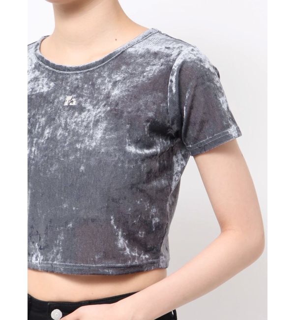 MURUA「クロップドシアーベロアTシャツ」|Tシャツ・カットソー|