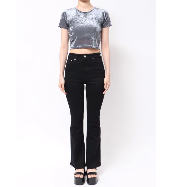 MURUA「クロップドシアーベロアTシャツ」|Tシャツ・カットソー|