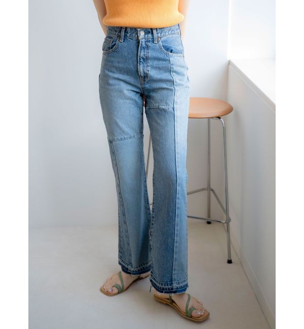 Ungrid「パッチワークフレアデニム」|デニム|