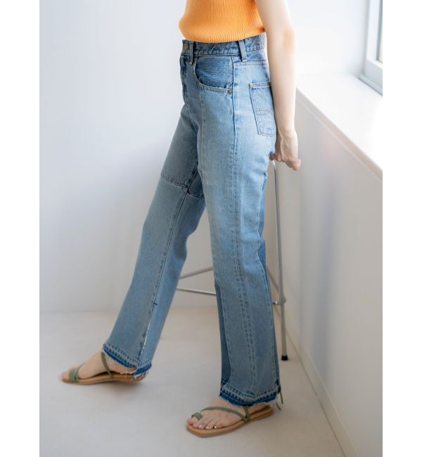 Ungrid「パッチワークフレアデニム」|デニム|