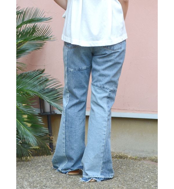 Ungrid「パッチワークフレアデニム」|デニム|