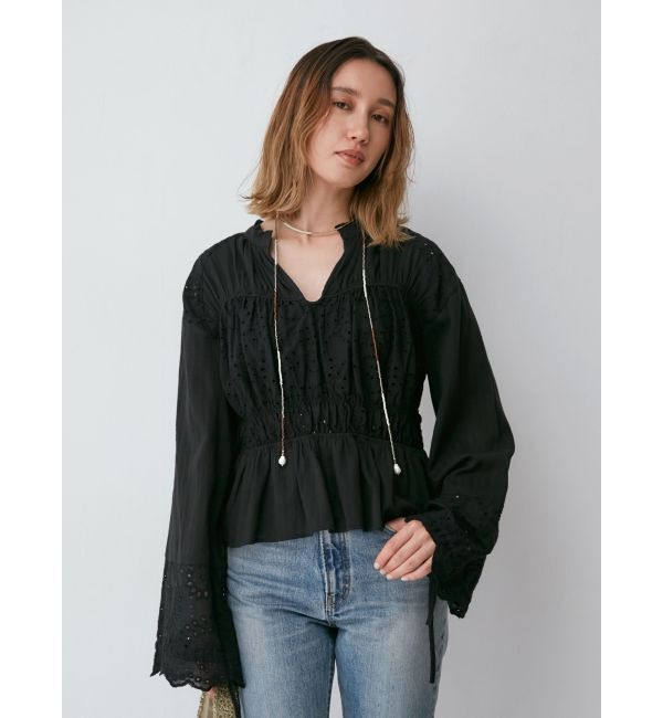 Ungrid「カットワークレースコンビブラウス」|シャツ・ブラウス|