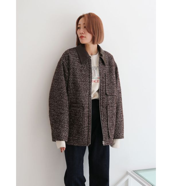 Ungrid「ジップデザインツイードブルゾン」|ブルゾン・スタジャン|