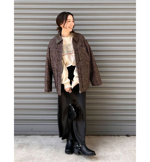 Ungrid「ジップデザインツイードブルゾン」|ブルゾン・スタジャン|