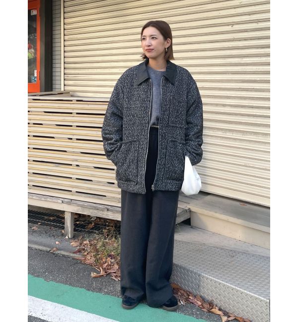 Ungrid「ジップデザインツイードブルゾン」|ブルゾン・スタジャン|