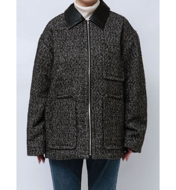 Ungrid「ジップデザインツイードブルゾン」|ブルゾン・スタジャン|