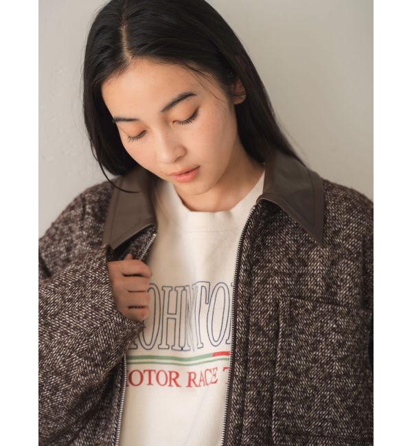 Ungrid「ジップデザインツイードブルゾン」|ブルゾン・スタジャン|
