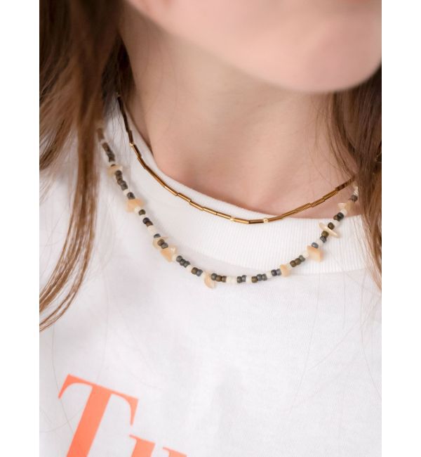 Ungrid「レイヤードビーズネックレス」|ネックレス|ブラウン