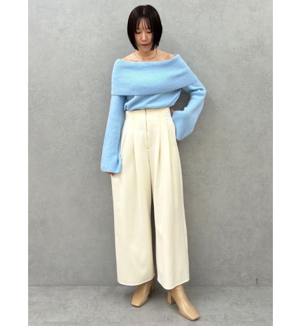 LAGUNAMOON「オフショルフレアスリーブニットプルオーバー」|ニット・セーター|