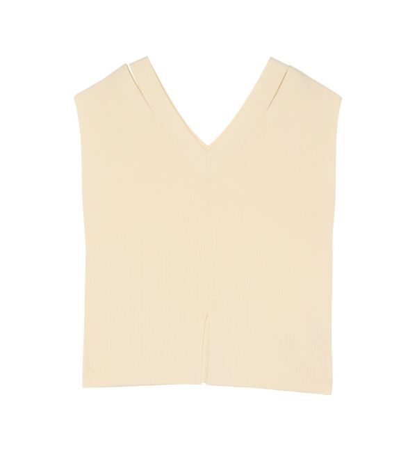 LAGUNAMOON「ダブルVネックニットプルオーバー」|ニット・セーター|アイボリー